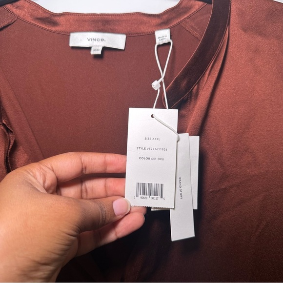 Vince Silk Feminine Classic Long Sleeve Blouse Wardrobe Staple Size XXXL/3XL - Picture 5 of 12